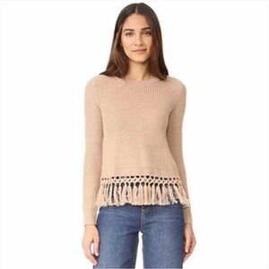 Club Monaco Beberly Merino Wool Knit Fringe Sweater Top XS